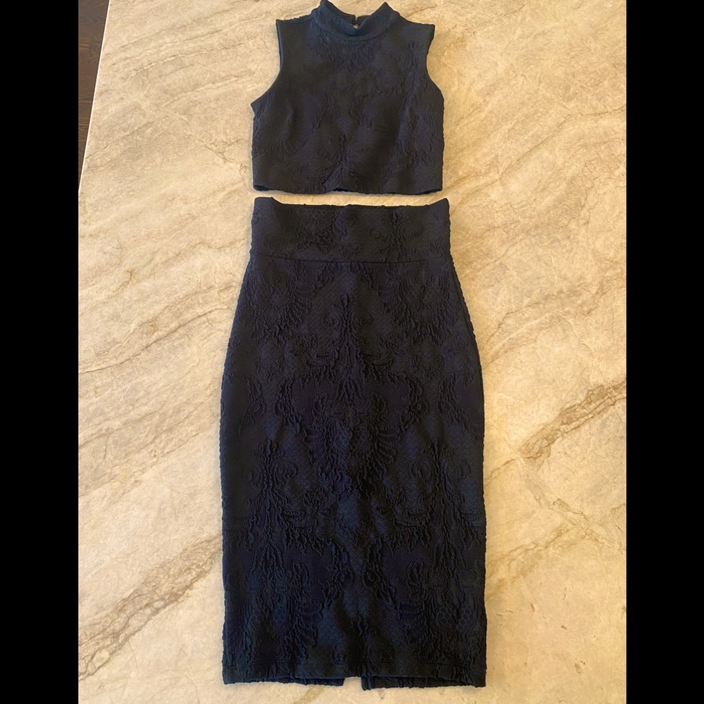 EUC Bebe 2 piece black cocktail set, both size XS